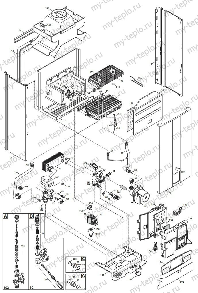 Запчасти Baxi ECOFOUR 24 купить в Оренбурге
