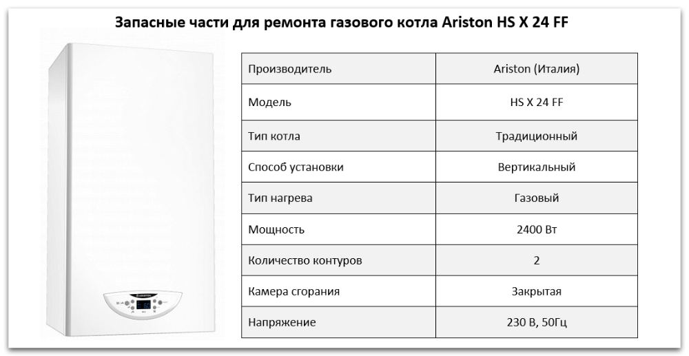 Купить запчасти Ariston HS X 24 FF в Оренбурге
