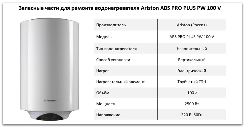 Купить запчасти Ariston ABS PRO PLUS PW 100 V в Оренбурге