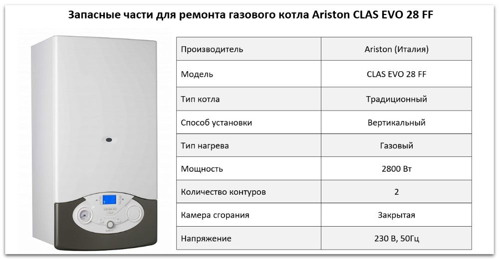 Купить запчасти Ariston CLAS EVO 28 FF в Оренбурге
